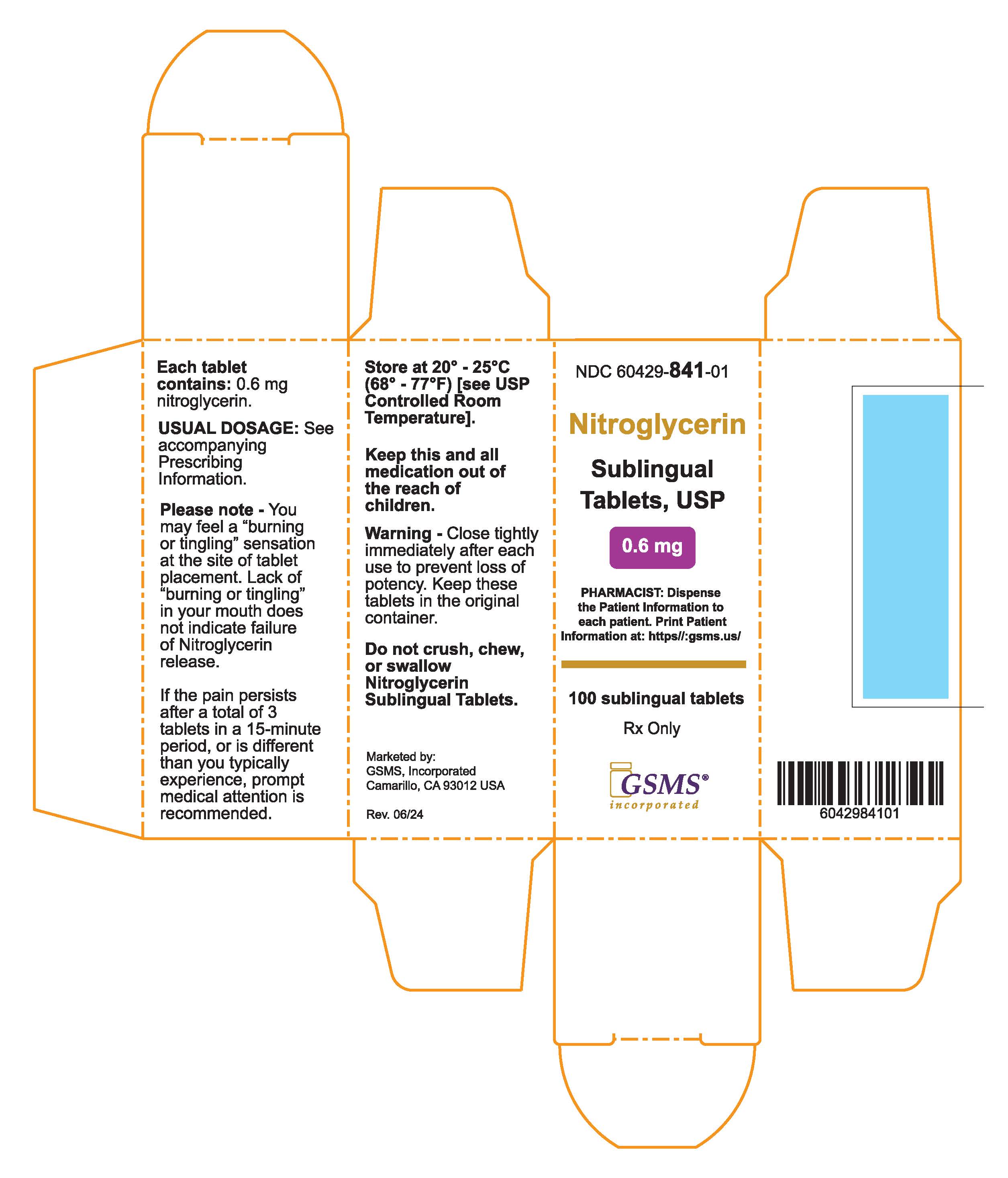 Nitroglycerin Sublingual Tablets USP