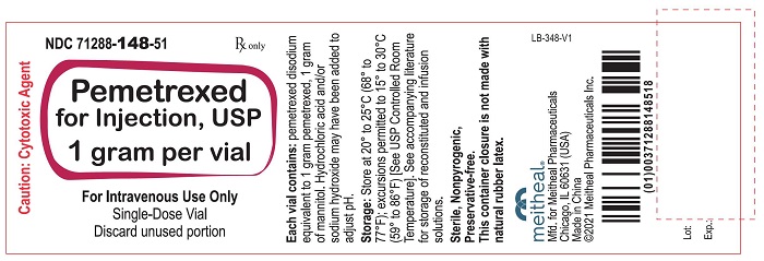 PRINCIPAL DISPLAY PANEL – Pemetrexed for Injection, USP 1 gram Vial Label