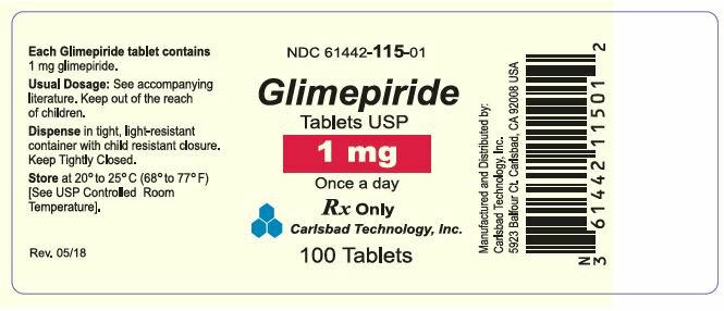 Principal Display Panel – 1 mg Bottle Label
