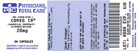 COREG CR 20mg Label