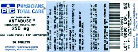 Antabuse (Disulfiram Tablets, USP) 250 mg 