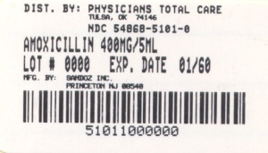 Amoxicillin 400 mg/5 mL Oral Suspension Label