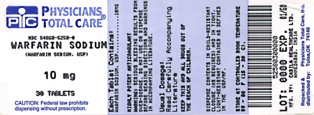 Warfarin Sodium 10 mg tablets