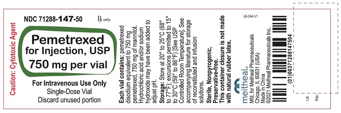 PRINCIPAL DISPLAY PANEL – Pemetrexed for Injection, USP 750 mg Vial Label