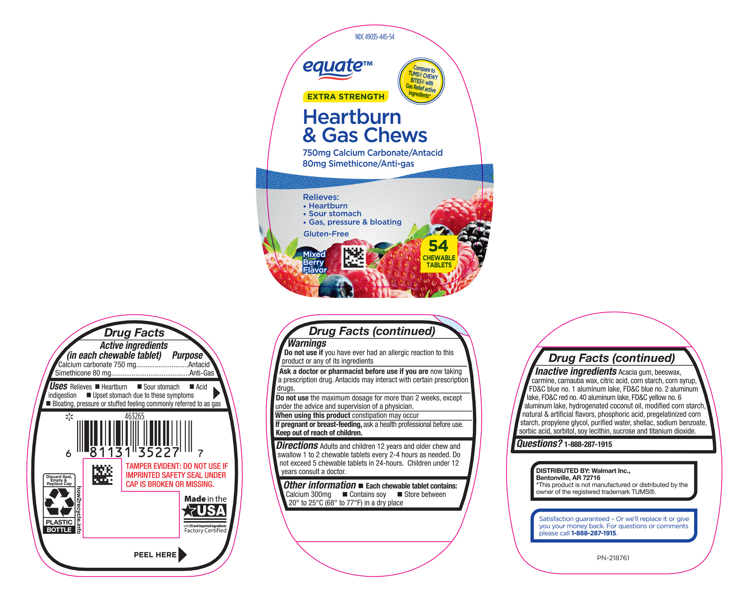 Equate Berry Antacid HBG 54ct Chews