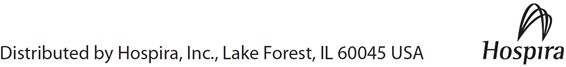 Distributed by Hospira, Inc., Lake Forest, IL 60045 USA and logo