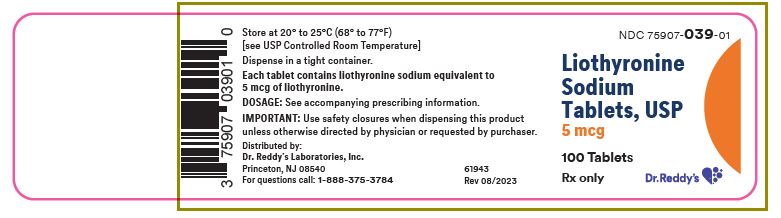 Principle Display Panel-5mcg tablet bottle label