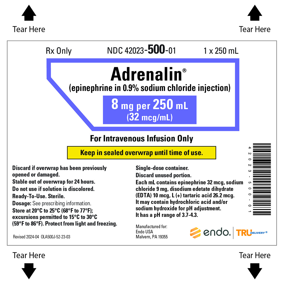 8 mg per 250 mL (32 mcg/mL)