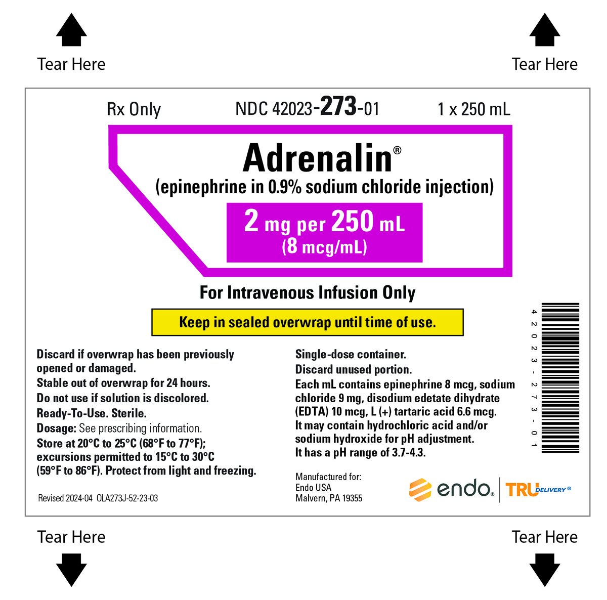 2 mg per 250 mL (8 mcg/mL)