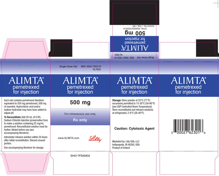 PACKAGE CARTON – ALIMTA 500 mg single-dose vial
