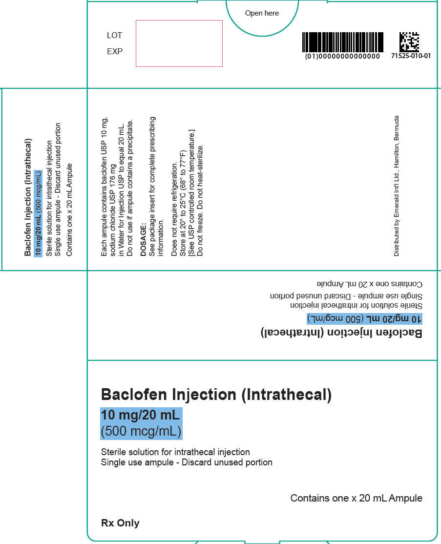 PRINCIPAL DISPLAY PANEL - 10 mg/20 mL Ampule Box