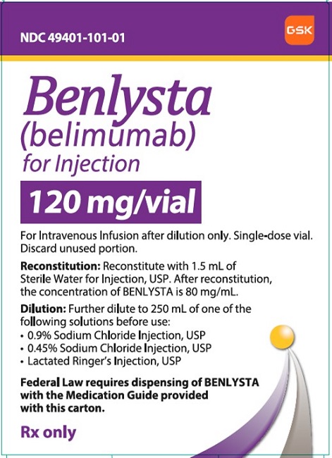 Benlysta 120 mg per vial carton