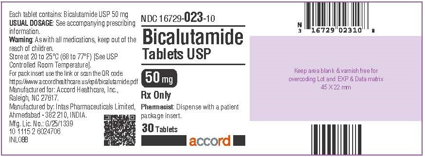 Bicalutamide 50mg - 30 tablet count bottle label