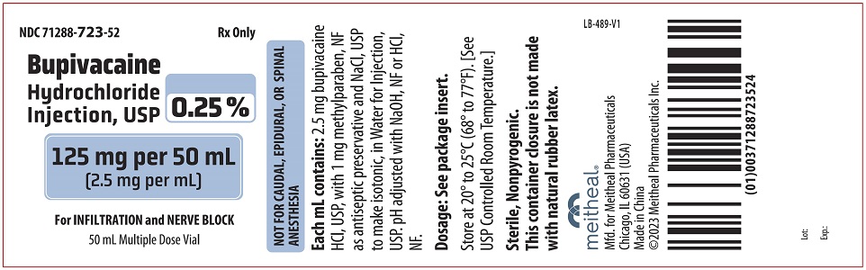 PRINCIPAL DISPLAY PANEL – 0.25% Bupivacaine Hydrochloride Injection, USP 125 mg per 50 mL Vial Label