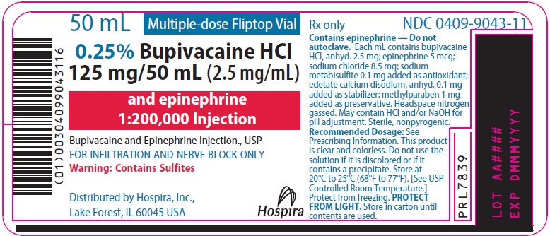 PRINCIPAL DISPLAY PANEL - 125 mg/50 mL Vial Label - 9043