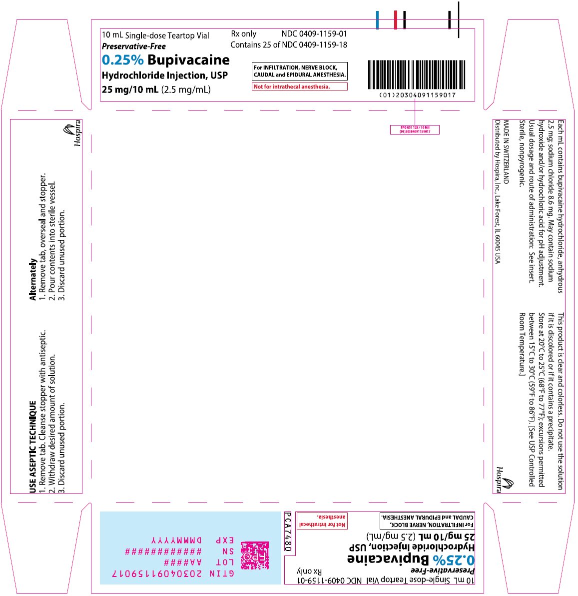 PRINCIPAL DISPLAY PANEL - 25 mg/10 mL Vial Tray - 1159