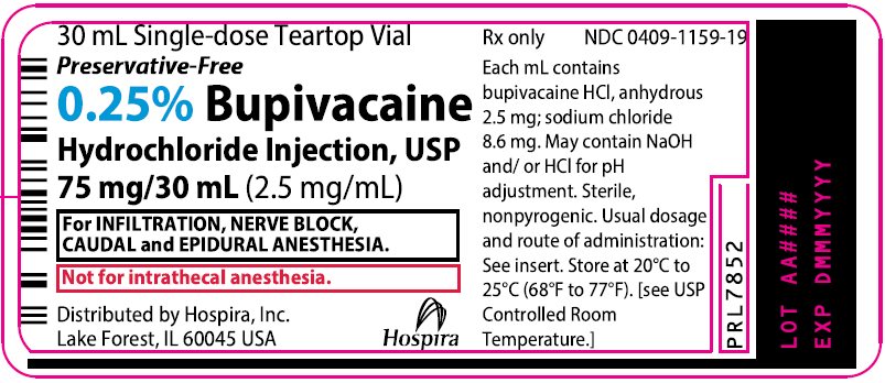 PRINCIPAL DISPLAY PANEL - 75 mg/30 mL Vial Label - 1159