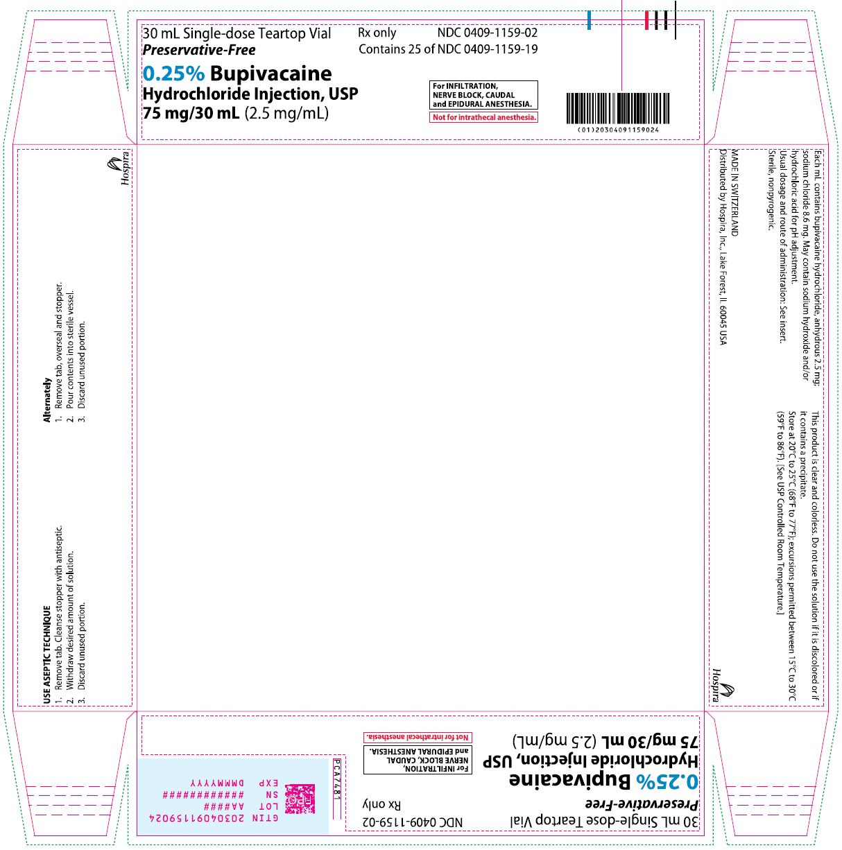 PRINCIPAL DISPLAY PANEL - 75 mg/30 mL Vial Tray - 1159