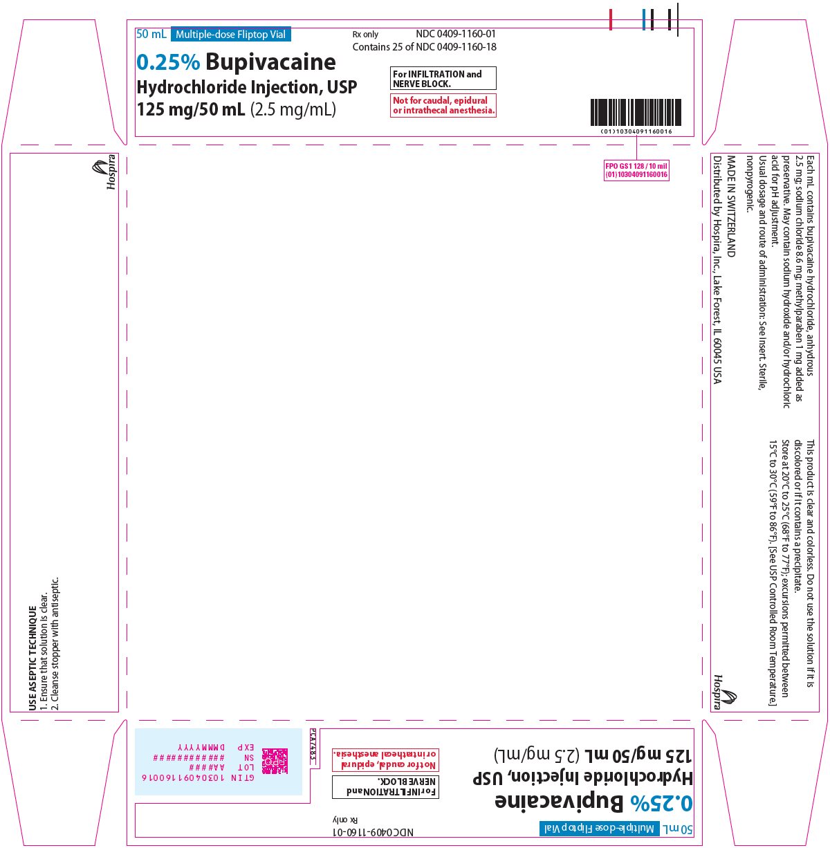 PRINCIPAL DISPLAY PANEL - 125 mg/50 mL Vial Tray - 1160