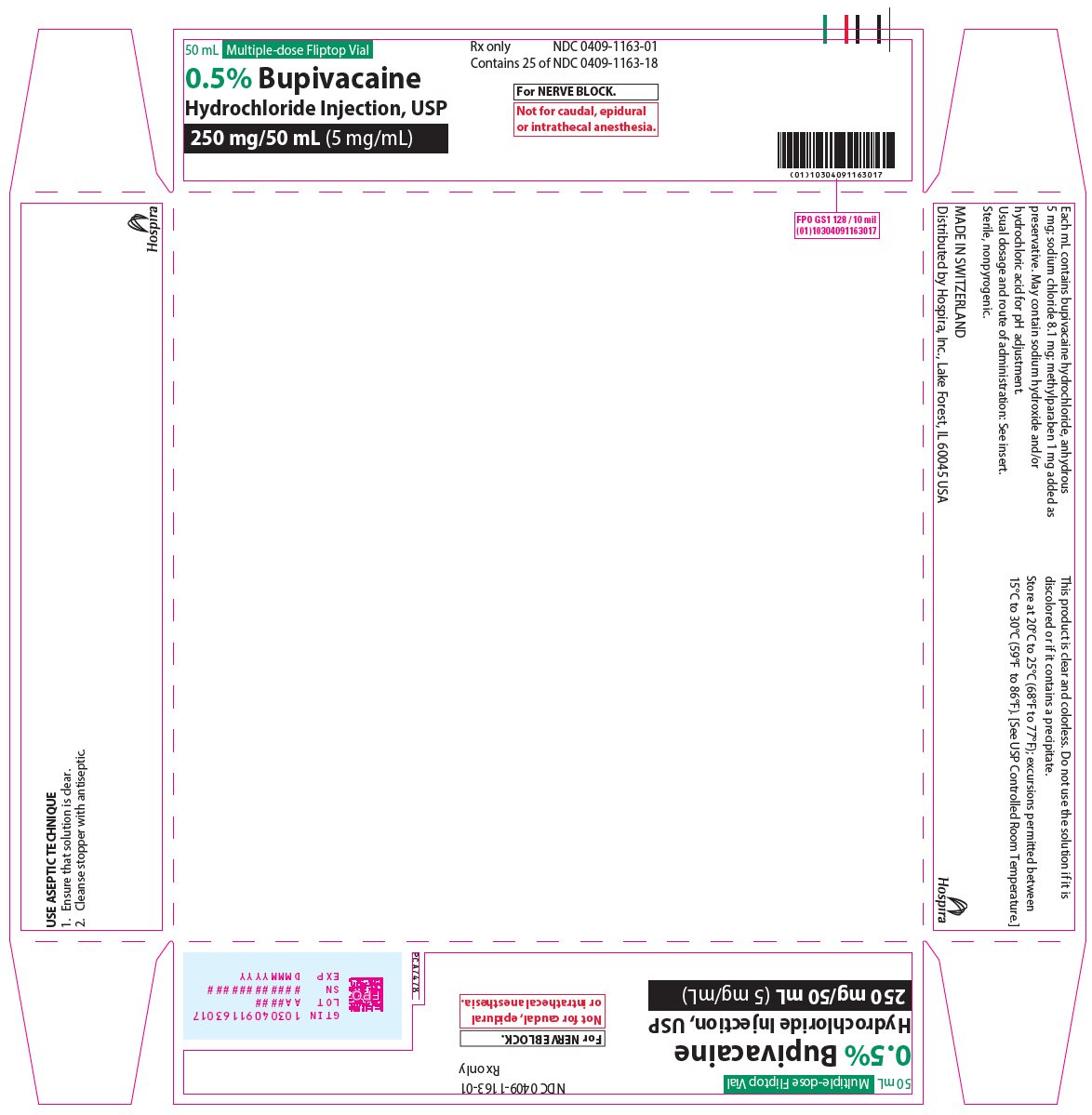 PRINCIPAL DISPLAY PANEL - 250 mg/50 mL Vial Tray - 1163