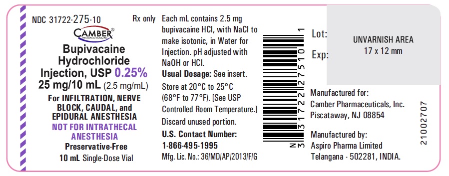 bupivacainehydrochloride10ml25mgcontainer25mg