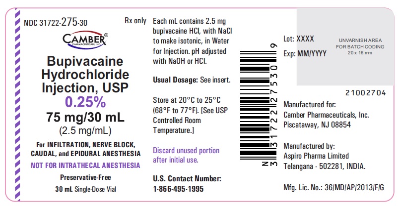 bupivacainehydrochloride10ml25mgcontainer75mg