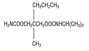 This in an image of the structural formula of carisoprodol.