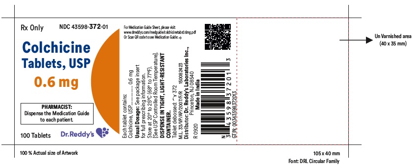 Colchicine Tablets 0.6 mg Bottle Label