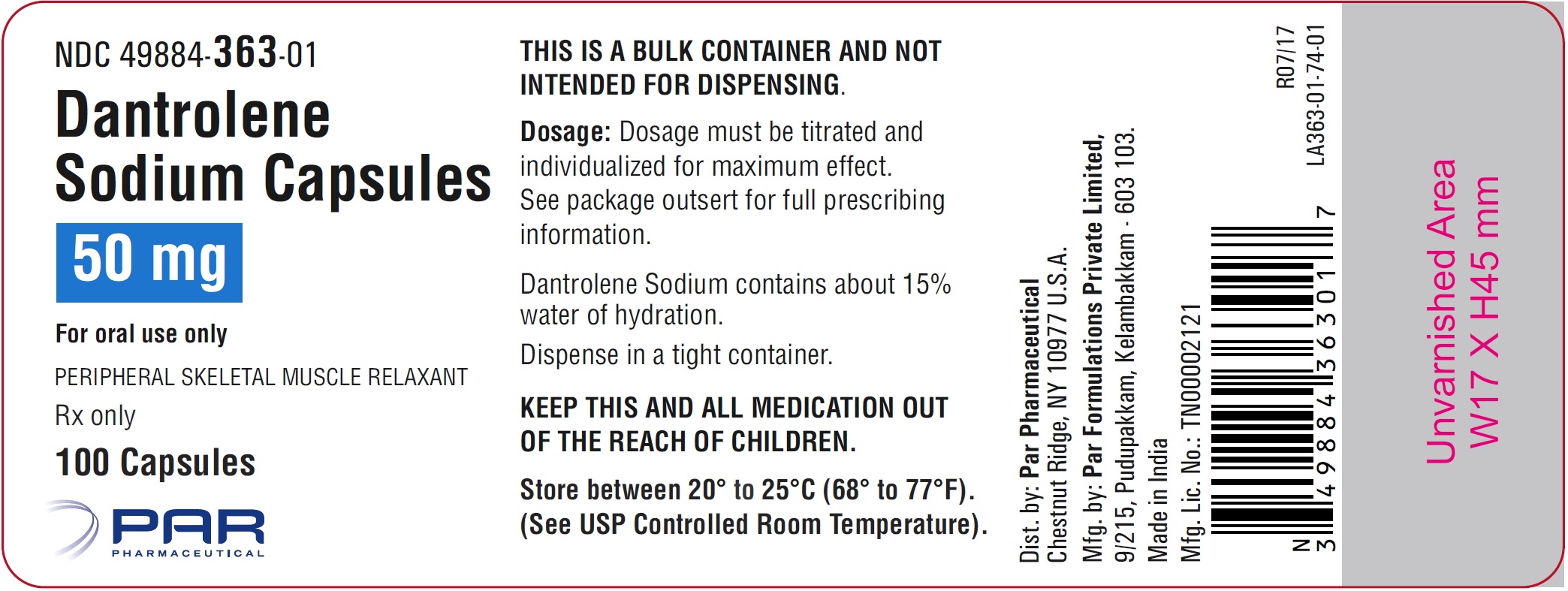 Principal Display Panel - 50 mg Capsule Bottle Label