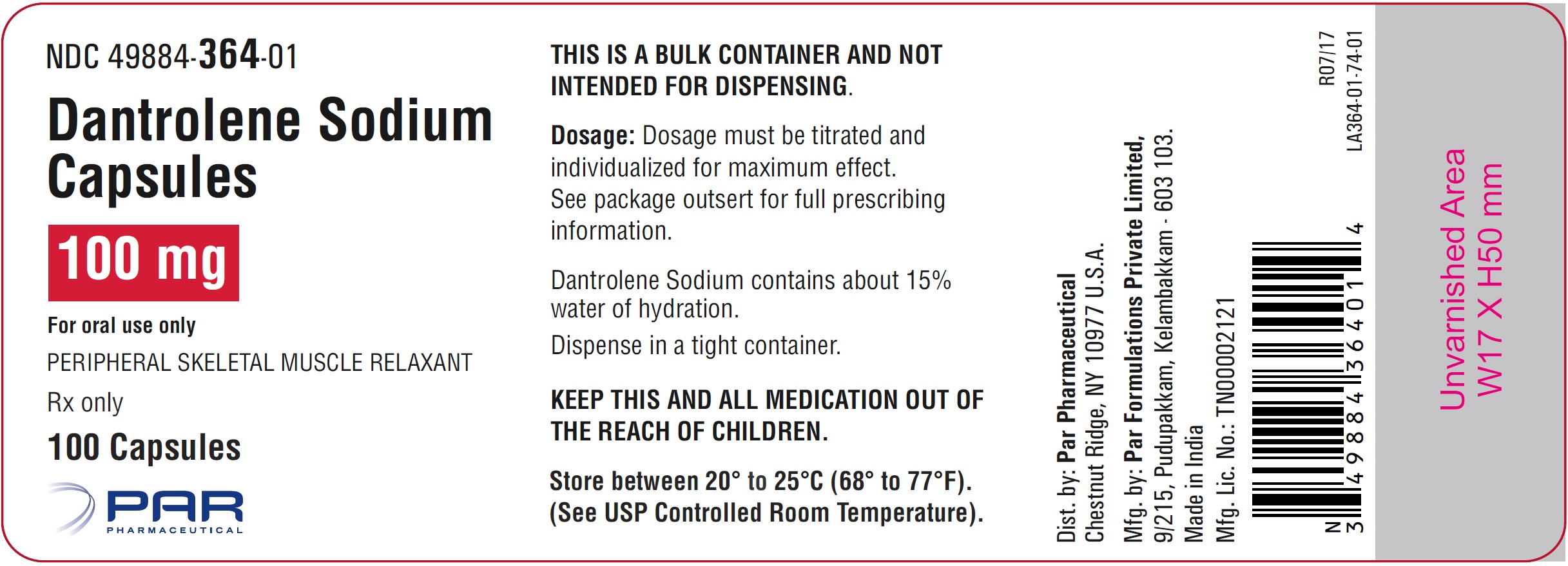 Principal Display Panel - 100 mg Capsule Bottle Label