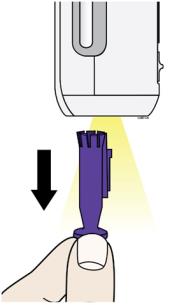 When you are ready to inject, pull the purple cap straight down and off.  Do not leave the purple
cap off for more than 5 minutes.  This can dry out the medicine. 
