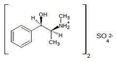 This is an image of the Chemical structure for Ephedrine Sulfate.