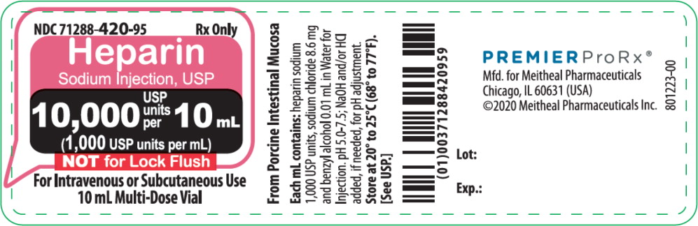 PRINCIPAL DISPLAY PANEL – Heparin Sodium Injection, USP 10,000 USP Vial Label
