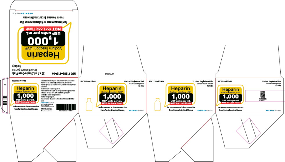 PRINCIPAL DISPLAY PANEL – Heparin Sodium Injection, USP 1,000 USP Carton
