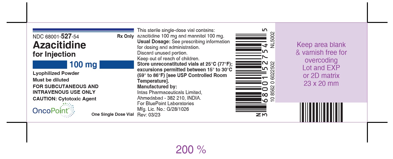 Azacitidine New Site Label