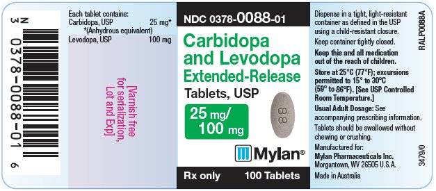 Carbidopa and Levodopa Extended-Release Tablets, USP 25 mg/100 mg Bottle Label