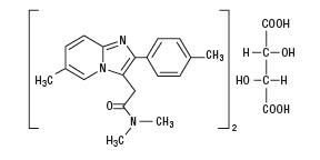 Structural formula for zolpidem tartrate