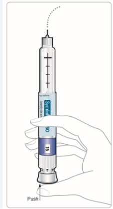 Figure J - 60mcg hold needle pointing up