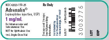 Adrenalin 1 mL vial label