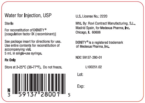 Water for Injection 5 mL Single-Use Syringe Label