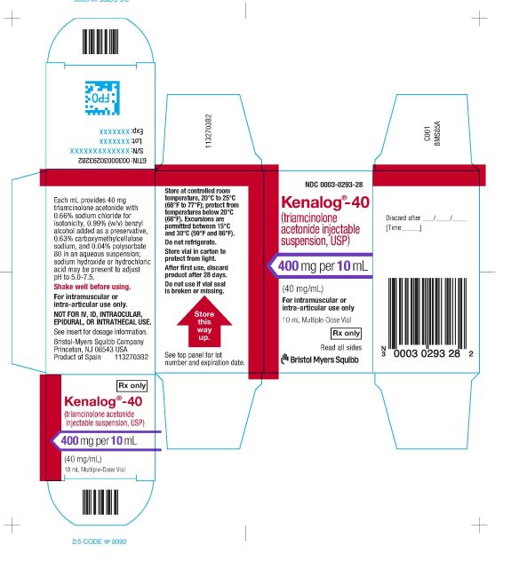 Image Kenalog-40  10 mL vial Label