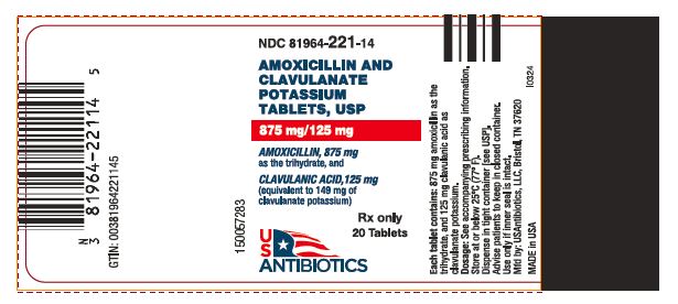 label (20s) 875mg/125mg Tablets