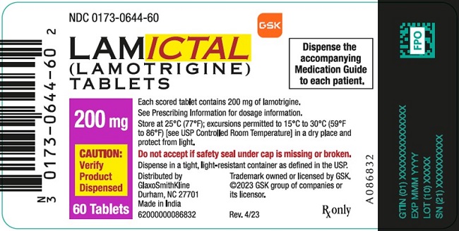 Lamictal 150mg tablet 60 count label