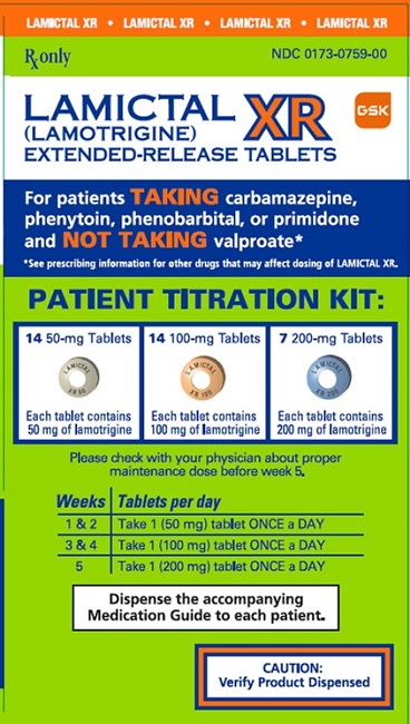 Lamictal XR Kit 14 count 50mg 14 count 100mg 7 count 200mg card