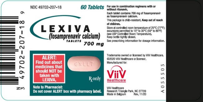 Lexiva 700 mg 60 count label