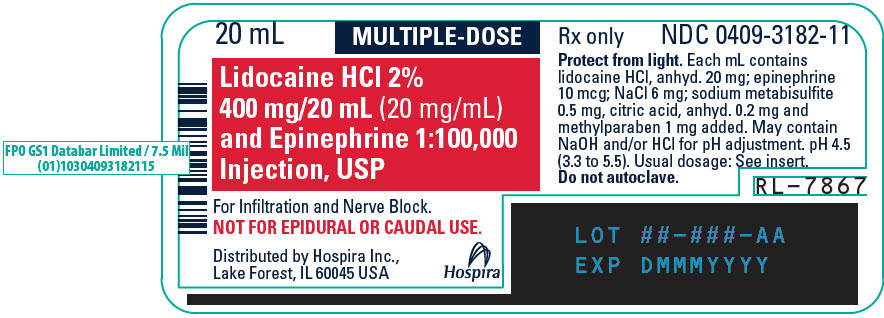 PRINCIPAL DISPLAY PANEL - 20 mL Vial Label - 3182