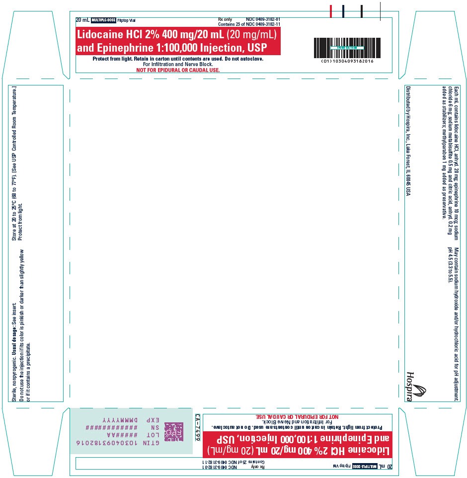 PRINCIPAL DISPLAY PANEL - 20 mL Vial Tray - 3182