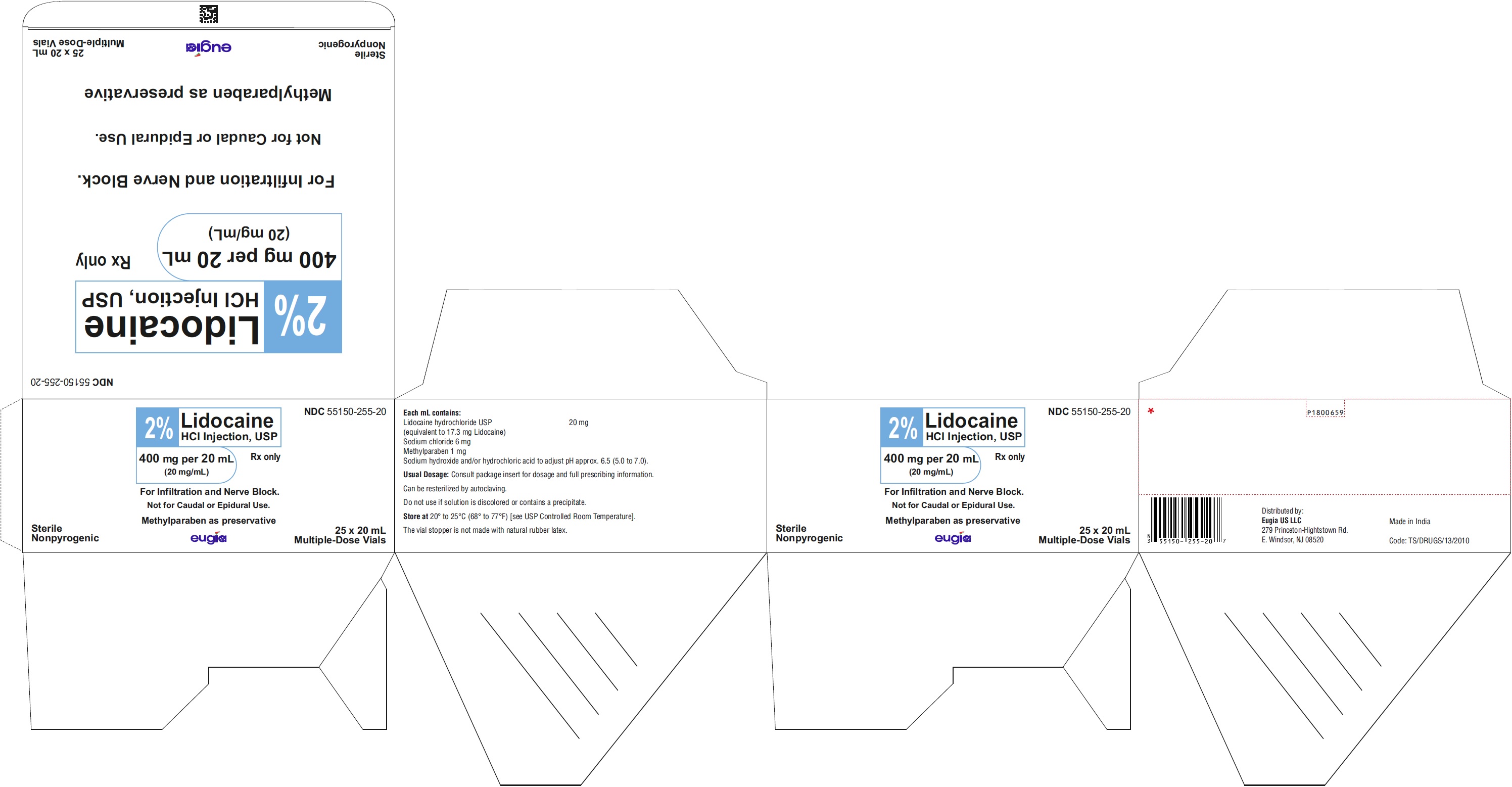 PACKAGE LABEL-PRINCIPAL DISPLAY PANEL - 2% 400 mg per 20 mL (20 mg / mL) - 20 mL Container-Carton [25 Vials]