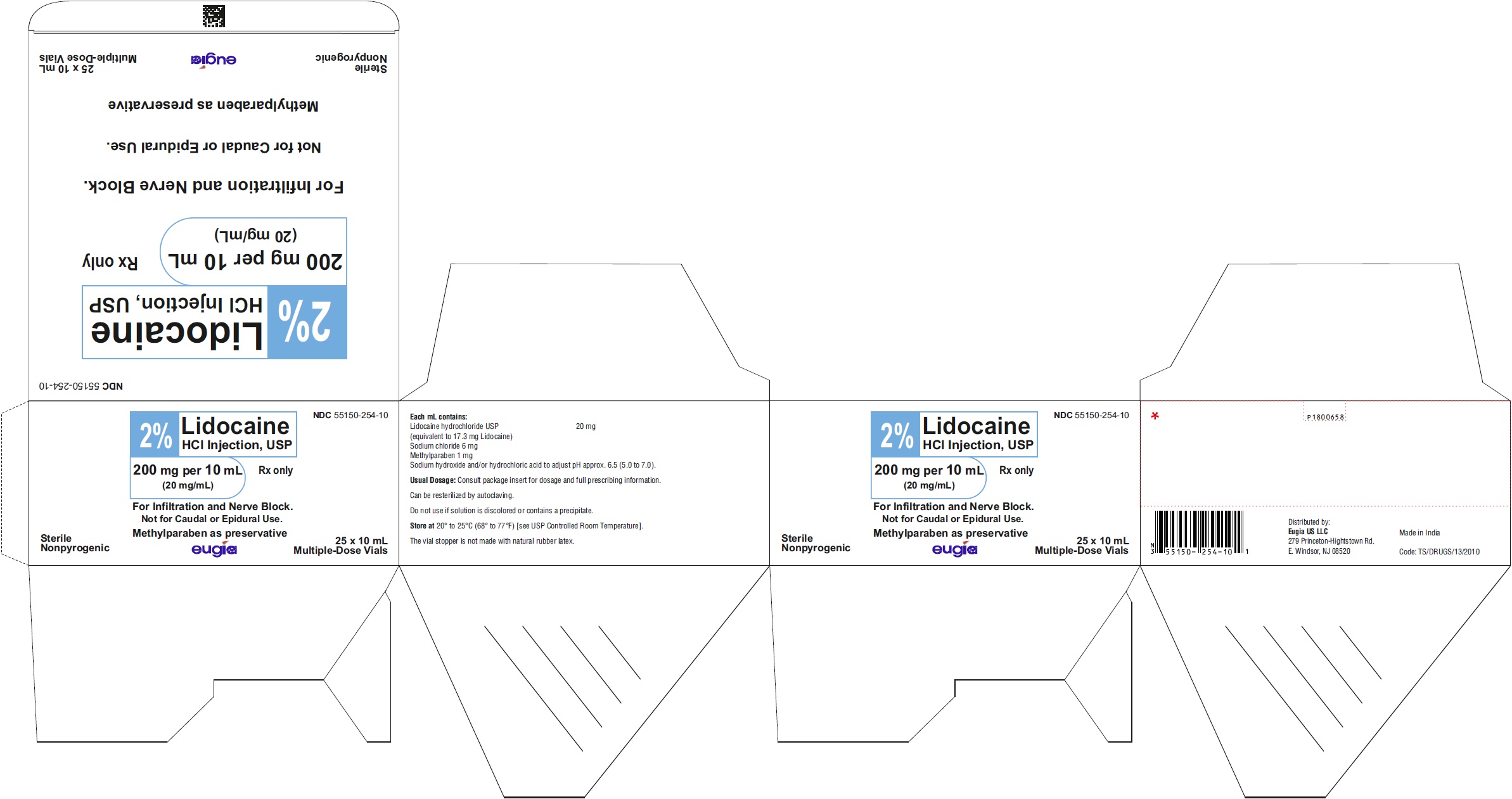 PACKAGE LABEL-PRINCIPAL DISPLAY PANEL - 2% 200 mg per 10 mL (20 mg / mL) - 10 mL Container-Carton [25 Vials]