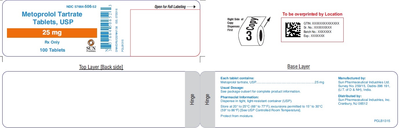 Metoprolol Tartrate 25 mg Bottle Label